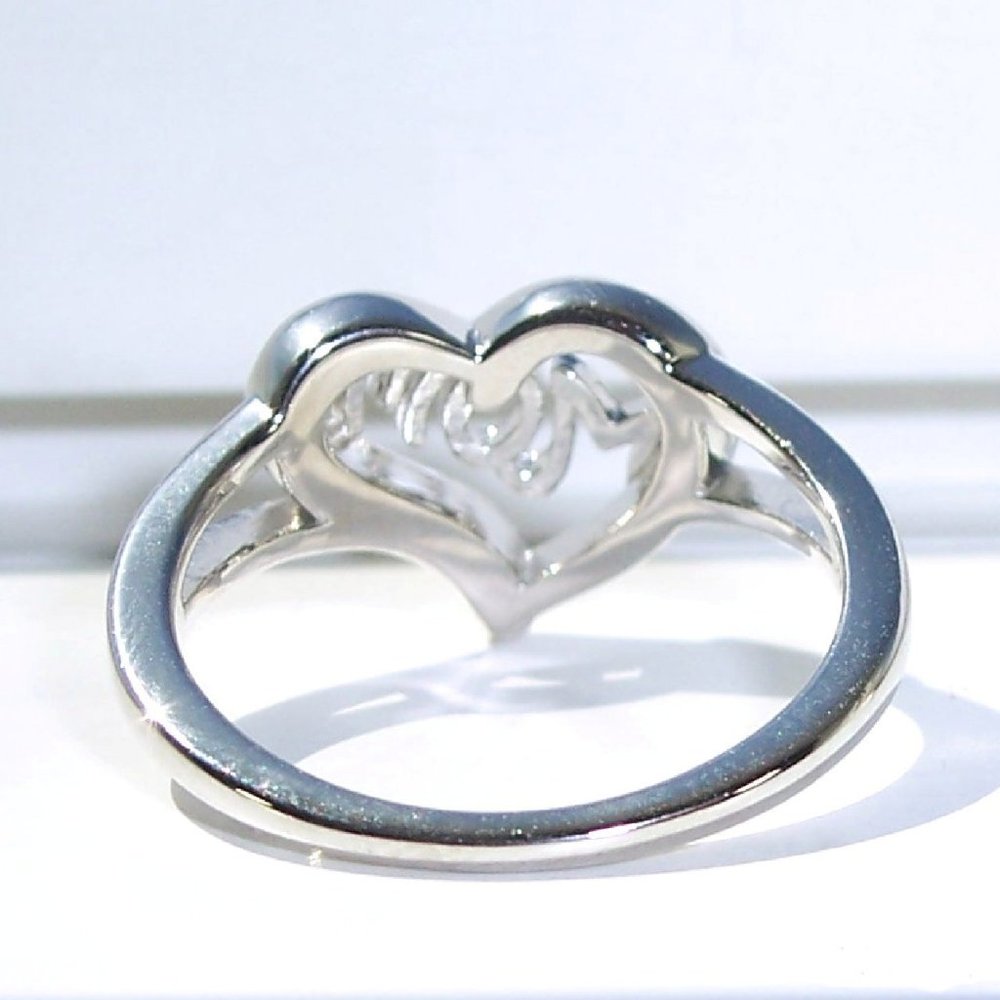 925 STERLING SILVER Mom Mother's Day Heart Ring - Picture 8 of 16